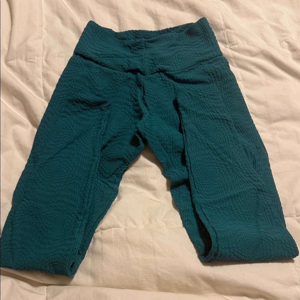Booty by Brabants Teal Textured Leggings - Picture 4 of 7